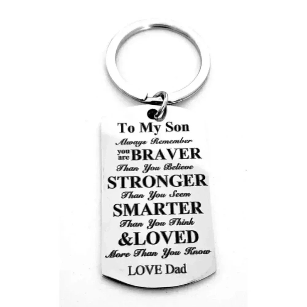 To my son love dad keychain